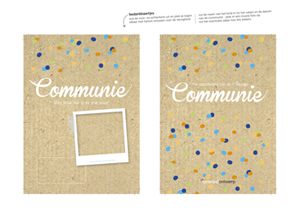 printable communie 'jongen confetti' - bedankkaartje